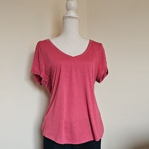 WHBM Women's Pink V-Neck Top